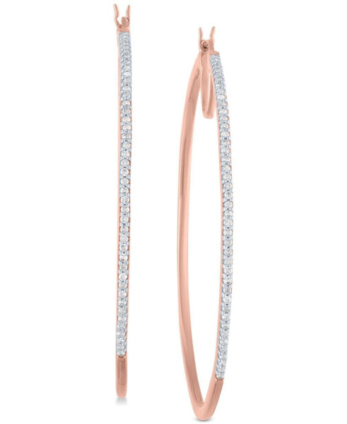 Diamond Hoop Earrings (1/2 ct. t.w.) in 14k Rose Gold-Plated Sterling Silver