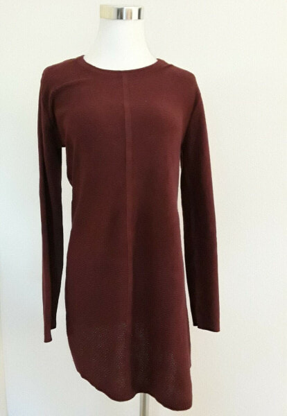 Style & Co Women's Crew Neck Pull Over Tunic Sweater Scarlet Wine Size S
