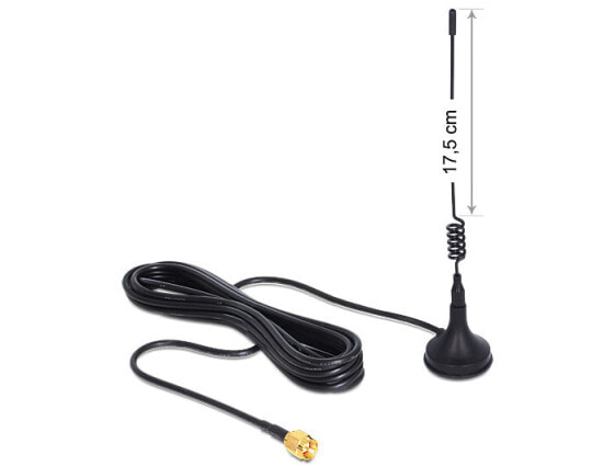 Delock 88879 - 3 dBi - 50 ? - Omni-directional antenna - RP-SMA - Vertical polarization - 2 m