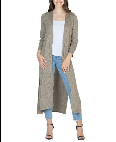 Women's Long Duster Open Front Knit Cardigan Jacket