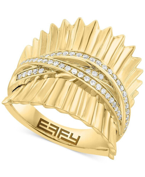 EFFY® Diamond Pleated Crossover Statement Ring (1/4 ct. t.w.) Ring in 14k Gold