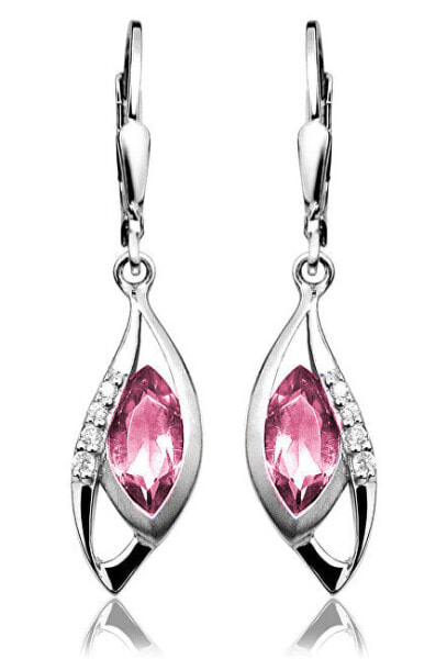 Luxury silver earrings with zircons SVLE0059SH8R200