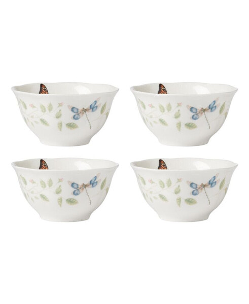 Butterfly Meadow Floral 4 Piece Rice Bowl Set, Service for 4