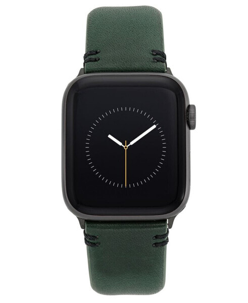 Men's Dark Green Premium Leather Band Compatible with 42mm, 44mm, 45mm, Ultra, Ultra2 Apple Watch