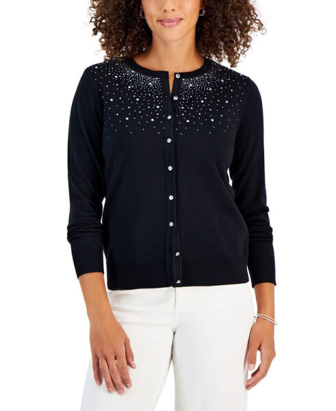 Women's Embellished Button Cardigan, Created for Macy's