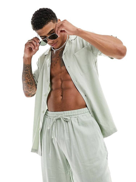 Southbeach beach linen look shirt co-ord