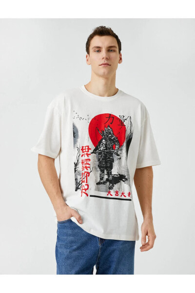 Футболка Koton Oversize East Print Bike Neck Short Sleeve