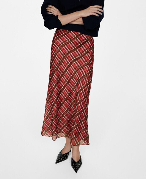 Women's Checked Long Skirt