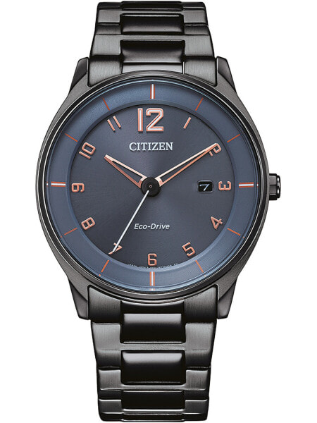 Мужские наручные часы с серебряным браслетом Citizen BM7408-88H Eco-Drive classic mens 40mm 5ATM