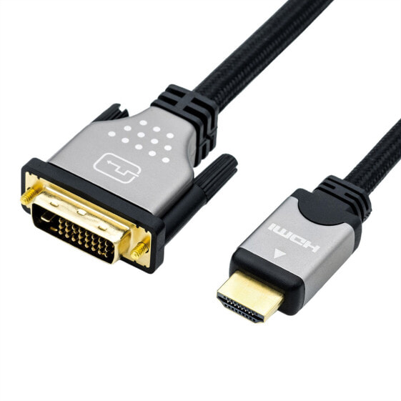 ROLINE 11.04.5876 - 1.5 m - HDMI Type A (Standard) - DVI-D - Male - Male - Straight