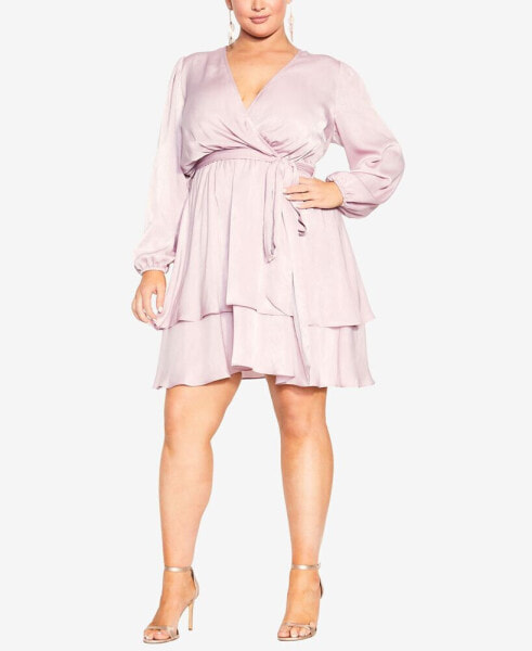 Plus Size Twisted Ruffle Mini Dress