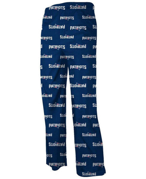 Big Boys Navy Blue New England Patriots All Over Print Lounge Pants