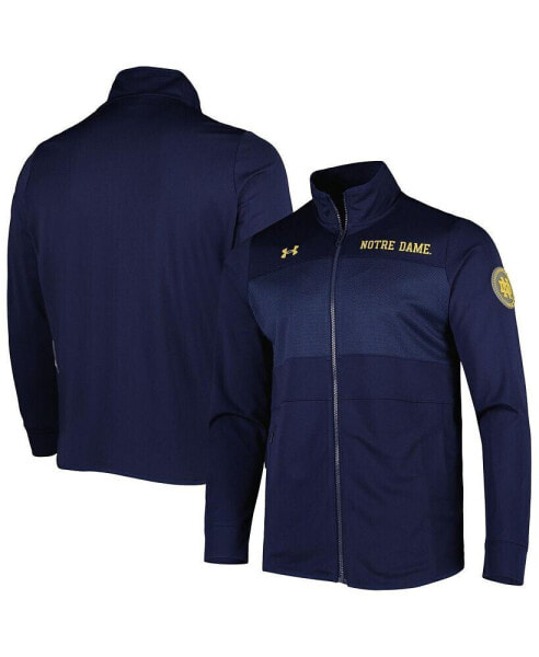 Куртка мужская Under Armour Notre Dame Fighting Irish вязаная для разминки Full-Zip - синяя.