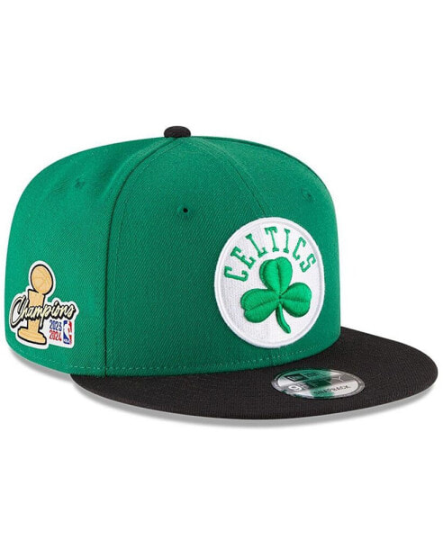 Men's Kelly Green/Black Boston Celtics 2024 NBA Finals Champions Side Patch 9FIFTY Snapback Hat