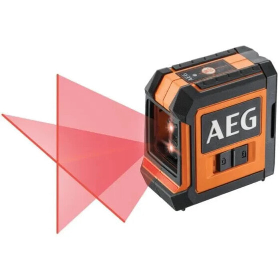 AEG Lasermessung CLR215-B, Reichweite 15 m, roter Laser, 2 Linien, mit 1 Adapter, 2 AA-Batterien, 1 Aufbewahrungstasche, Klettband