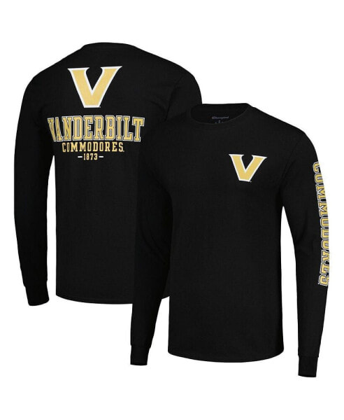 Men's Black Vanderbilt Commodores Team Stack Long Sleeve T-shirt