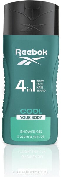 4in1 Duschgel für Männer - Reebok Cool Your Body Hair & Body Shower Gel 250 ml