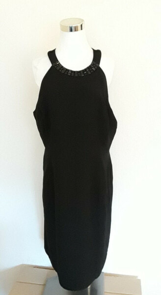 Evan Picone Women's Sheath Dress Embellished Sleeveless Black 16