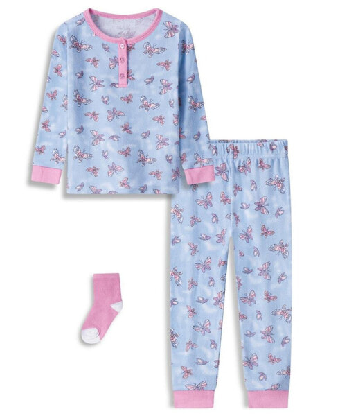 Baby and Toddler Girl Snug Fit 3-Piece Pajama Set