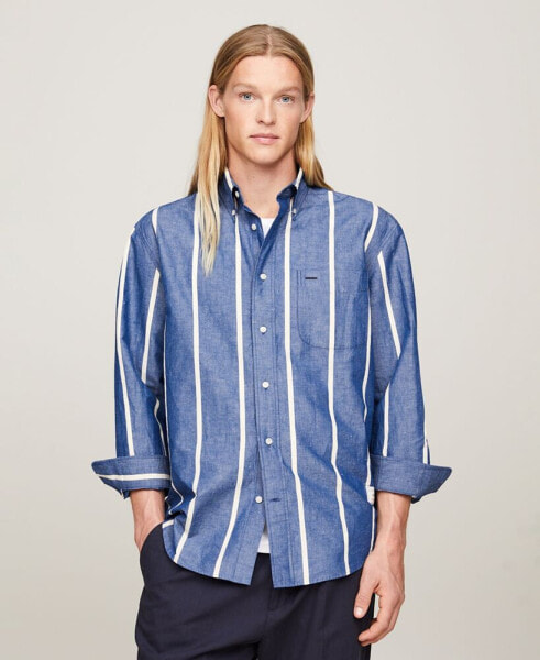 Men's Regular-Fit Space Stripe Shirt