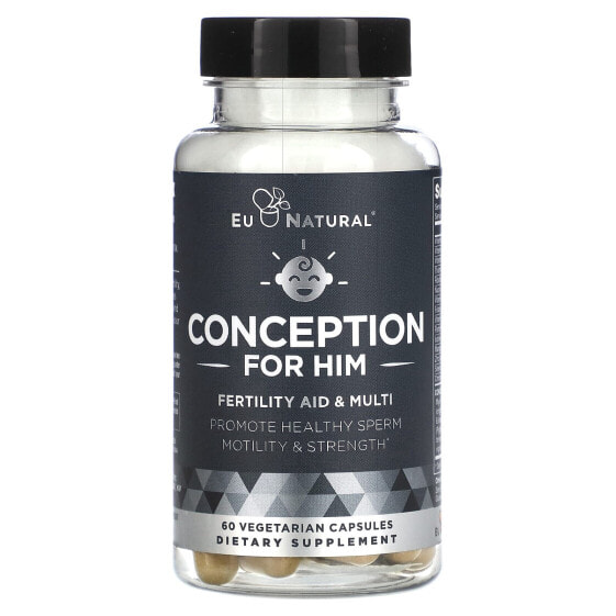 Комплекс для поддержки здоровья мужчин Eu Natural Conception Men, Fertility Aid & Multi, 60 капсул (вегетарианские)