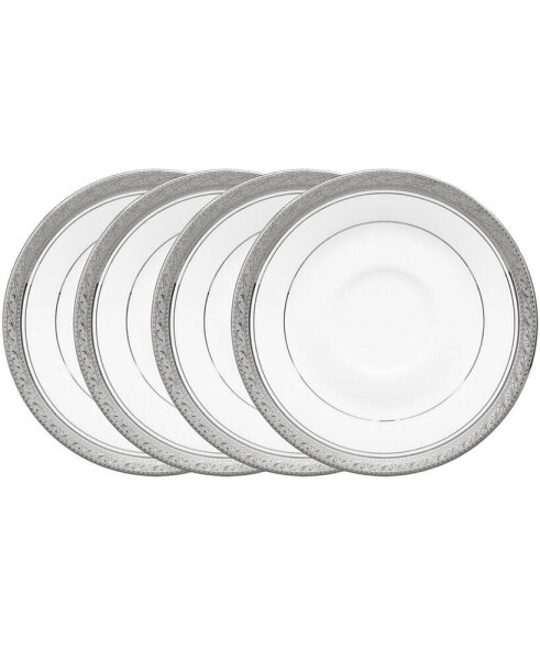 Crestwood Platinum Set of 4 Saucers, Service For 4