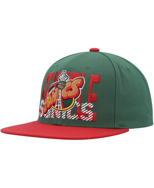 Бейсболка Mitchell&Ness мужская Seattle SuperSonics SOUL Cross Check Snapback Грин