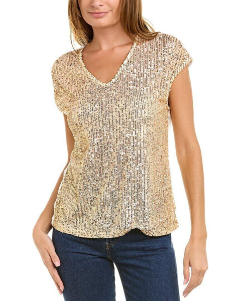 Vince Camuto Sequin Front Top Women's White S