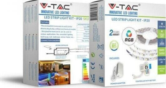 Taśma LED V-TAC V-TAC Taśma LED Zestaw RGB VT-5050 SMD5050 60 diod LED IP20