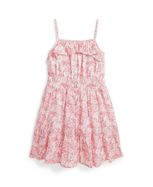 Платье для малышей Polo Ralph Lauren девочки из хлопка с цветочным узором