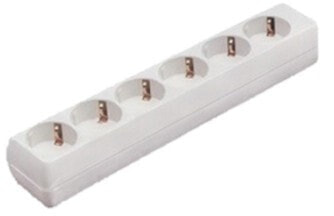 Bachmann 381.246K - Type F - Plastic - White - 6 AC outlet(s) - 230 V - 3680 W