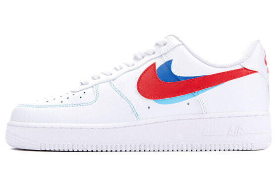 【定制球鞋】 Nike Air Force 1 Low 空军一号 手绘 Shadow 三钩 简约休闲 低帮 板鞋 女款 白蓝红 / Кроссовки Nike Air Force DD8959-100