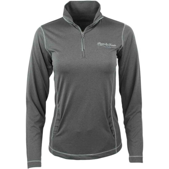 SHOEBACCA Coverstitch Heather Layering Pullover Womens Grey Casual Athletic Oute