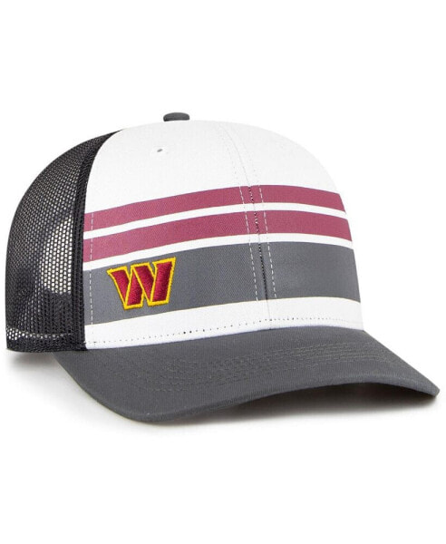 Big Boys and Girls White and Charcoal Washington Commanders Cove Trucker Snapback Hat