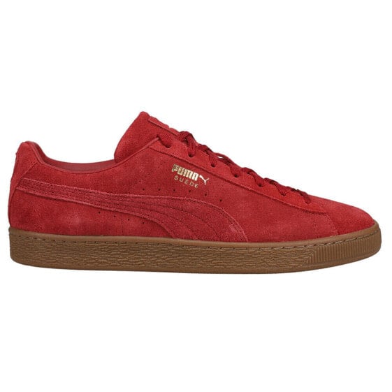 Puma Suede Gum Lace Up Mens Red Sneakers Casual Shoes 38117405