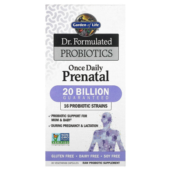 Garden of Life, Dr. Formulated Probiotics, пробиотики, одна таблетка в день во время беременности, 30 вегетарианских капсул