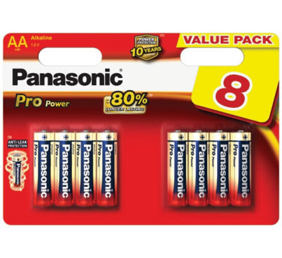 Panasonic Pro Power AA - Single-use battery - AA - Alkaline - 1.5 V - 8 pc(s) - Black,Gold,Red