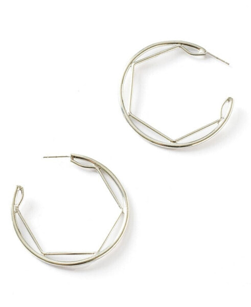 Bhavani Silver-Tone Geometric Hoop Earrings