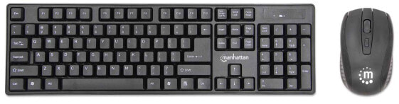 Manhattan 179492 - Full-size (100%) - RF Wireless - QWERTY - Black - Mouse included