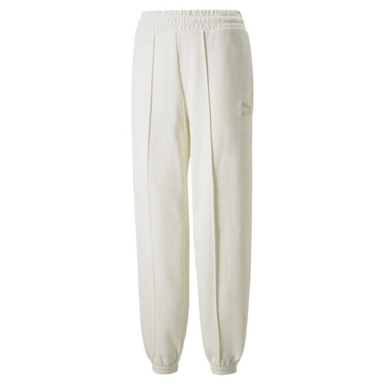 Puma Classics Elastic Waist Sweatpants Womens Off White Casual Athletic Bottoms