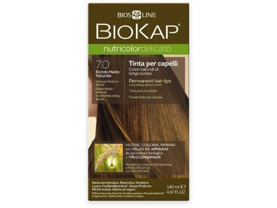 Краска для волос BioKap NUTRICOLOR DELICATO - Оттенок 7.0 Блонд натуральный средний 140 мл