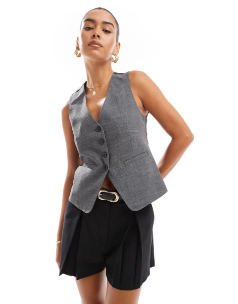 Stradivarius waistcoat in light grey