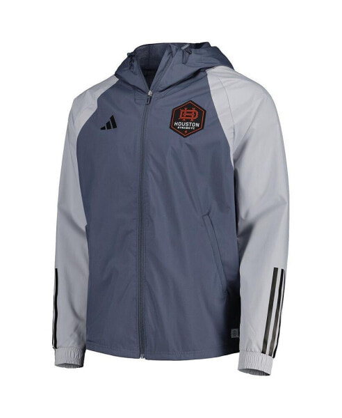 Men's Charcoal Houston Dynamo FC All-Weather Raglan Hoodie Full-Zip Jacket