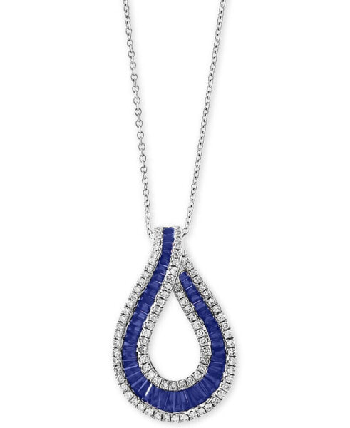 EFFY® Sapphire (1-5/8 ct .t.w.) & Diamond (3/8 ct. t.w) 18" Pendant Necklace in 14k White Gold