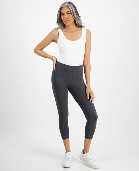 Women's High Rise Cropped Pull-On Leggings, Created for Macy's