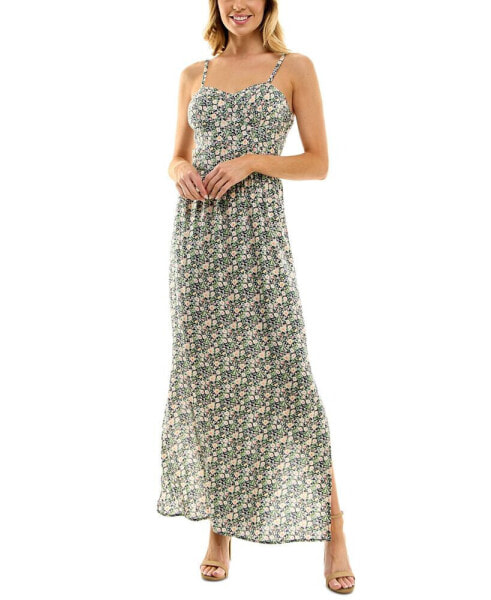 Juniors' Floral-Print Maxi Dress