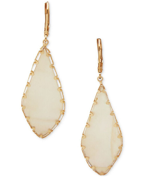 Gold-Tone Mother-of-Pearl Large Flat Drop Earrings