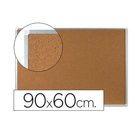 Q-CONNECT Cork Mural Cork Board Aluminium Frame 90x60 cm