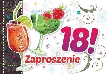 Конверты цветные KUKARTKA Zaproszenie ZZ-038 Urodziny 18 drinki (5 шт.)