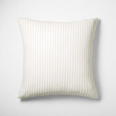 Euro Heavyweight Linen Blend Stripe Pillow Sham Natural - Casaluna